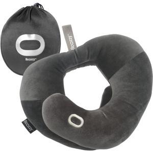BCOZZY Neck Brace Pillow - Patented Relief for Neck Pain and Supportive Sleep-Soft, Washable, and Adjustable for Comfortable Resting. Gray Large (Flat Back Gray)