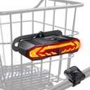 WSDCAM Smart Bike Seat/Bike Basket Tail Light with Turn Signals and Brake Light, Bike Alarm Horn with Remote, Rechargeable Rear Bike Light for Night Riding, Waterproof Bicycle Tail Light with Mount