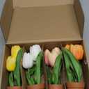 Artificial Flowers Tulips Fake Flowers Real Touch Latex Tulips Faux Flowers Bouquet for Wedding Party Arrangements Home Decor and Baby Shower Centerpieces (10, Mixed Color)