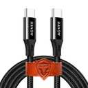 AGVEE 2 Pack 15ft Ultra Long USB-C to USB-C Cable Fast USBC Cord, Type-C to C Cable, PD 60W Charging Cord for iPhone 16 15, Samsung S25 S24 S23 S21 S20 S10 Note 10 20, iPad Pro, Black