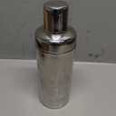 TableCraft 12939 Bottle Shaped Cocktail Shaker, 24 oz, Mirror Finish Stainless Steel, 3-Piece Bar Shaker Set with Strainer & Cap, Dishwasher Safe, 3" x 3" x 9.75"  Mix & Serve Cocktails