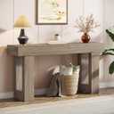 Tribesigns 63-Inch Long Console Table, Wooden Rectangular Sofa Table Behind The Couch, Farmhouse Entryway Table for Entrance, Hallway, Living Room (Grey)