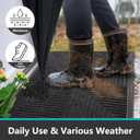 Arotive Front Door Mat Indoor Outdoor Entrance, Heavy Duty Non-Slip Rubber Doormats, Low Profile, Easy Clean, Dirt Trapper Entryway Floor Mats for Outside, Garages and Patios, 29.5x17, Black