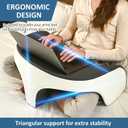 Lap Desk Reading Pillow, Gaming Pillow with Memory Foam Comfort, Bed Rest Desk Pillows for Reading & Working, Multi-Use Couch Laptop Pillows for Adults, Ergonomic Arm Rest for Bed, Sofa & Floor (Grey White)