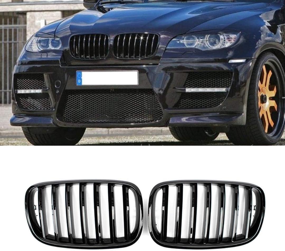 X5 E70 Gloss Black Front Kidney Grill Grille Fit for 2007-2014 BMW X5 E70 X6 E71