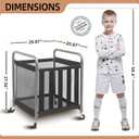 STORAGE MANIAC Ball Storage Bin Rolling Sports Ball Cart, Metal Garage Organizer Sport Rack Basketball Storage Cage for Garage or Gym, Indoor & Outdoor Sports Equipment Organizer