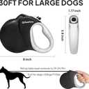 PetiFine Retractable Dog Leash,30 FT Heavy Duty Dog Walking Leash for Medium Large Dogs up to 110 lbs, Upgraded No Tangle Long Retractable Dog Lead