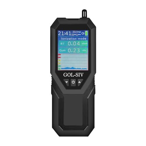 GOL-SIV Geiger Counter,Portable Nuclear Radiation Detector with LCD Display and Smart Alarm,Hand-held Geiger Meter Beta,Gamma,X-ray,5 Types of Dosimeter,Rechargeable