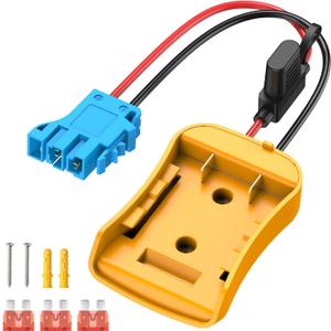 Battery Adapter Compatible with Dewalt 20V Battery, Conversion Kit with Fuse Holder and Wire Harness Connector Compatible with with Peg-Perego Kids Ride-on Toy