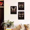 3pcs framed William Morris Wall Art Retro Insect Canvas Pictures Bee Butterfly Dragonfly Posters Prints, Botanical Nature Flower Wall Decor Paintings for Living Room Bedroom Bathroom (12x16, Black)