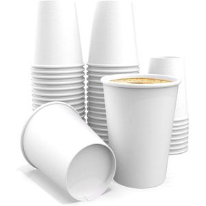 12 oz Paper Cups White Coffee Paper Cups for Tea Water and Cocoa (50 ct)