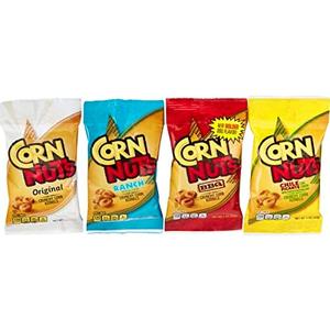 2 x CORN NUTS Variety Pack, Crunchy Corn Kernels, Snack Box, Individual Packs, Snacks For Adults, Original, Ranch, BBQ, Chile Picante con Limon, 1oz. (Pack of 12) (BBD-08/02/2026)