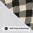 Smiry Round Picnic Tablecloth, Elastic Waterproof Fitted Vinyl Tablecloths for 45"-56" Tables, Flannel Backed Buffalo Plaid Table Cover for Dining, Camping, Outdoor, Black and Beige