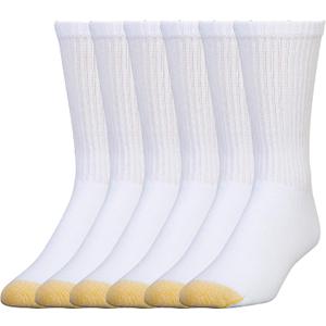GOLDTOE Men's 656S Cotton Crew Athletic Socks (Multipack, XL)