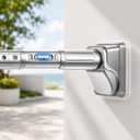 JILRON Tension Shower Curtain Rod 41-200in(3.41-16.6ft),No Drill Silver Color Spring Rod,Versatile-1.26" dia,One-Click Stretch Design, Upgraded Anti-Slip Pads