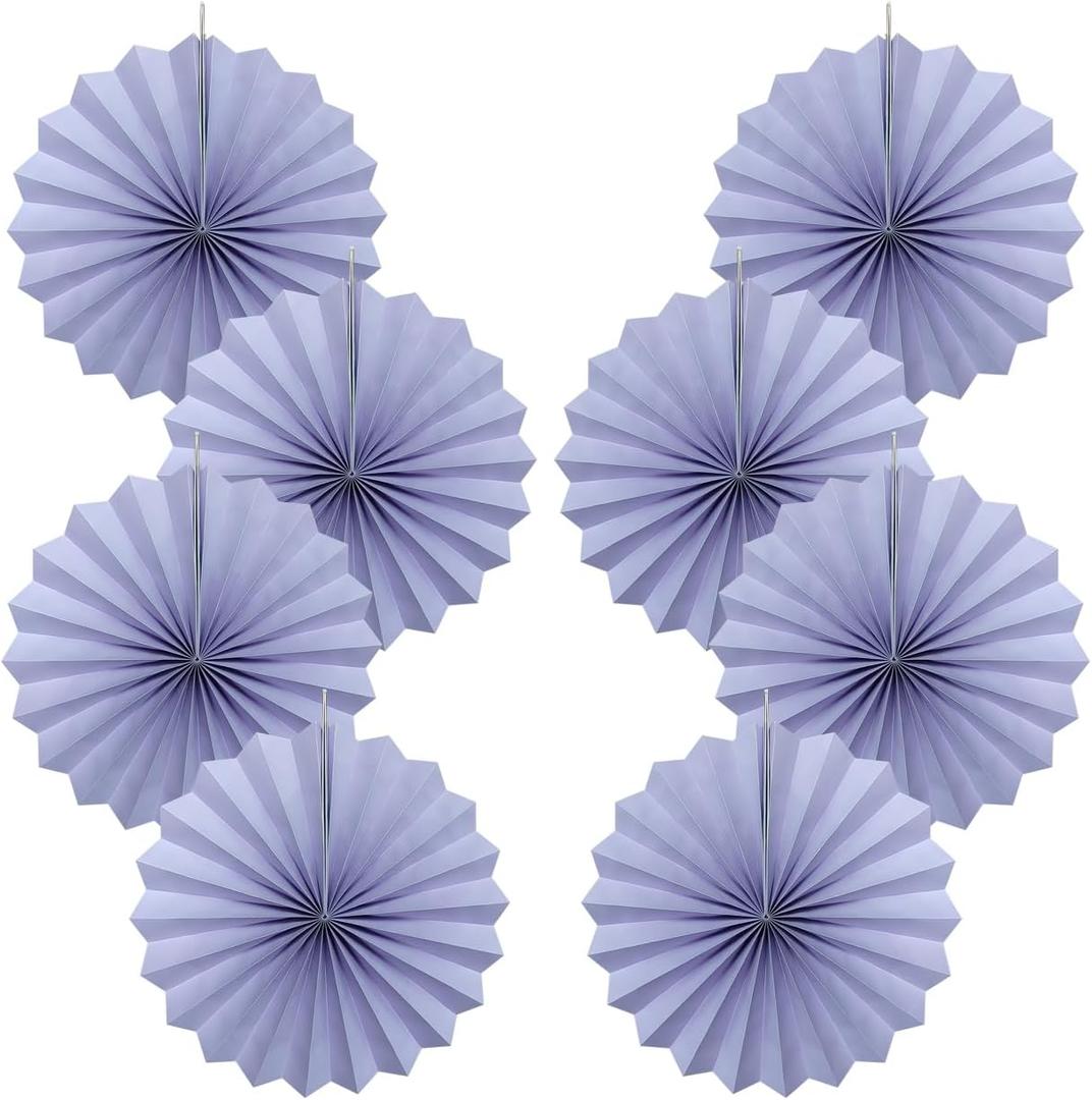 Purple Birthday Decorations,DIY Purple Paper Fans Hanging Decoration ,Party Decorations for Adults 12in,Little Mermaid Party Decor,Baby Shower Decorations 30 Color DIY Set (Light Purple)