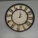 ZOOFOX 12 Inch Retro Wall Clock, Silent Non-Ticking Battery Operated Movement Decorative Round Quartz Wall Clock, Raised 3D Arabic Numeral Clock for Home, Living Room, Kitchen, Office