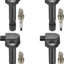 BDFHYK Ignition Coils UF582 and Iridium Spark Plug 9812 Compatible with 2006-2011 Honda Civic l4 1.8L Honda Oem Coil Pack Coil for Civic Replaces IZFR6K11S C1580 099700-102 DQ50132 Set of 4