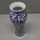 Chinoiserie Vase,8.2 Inch Vintage Ceramic Oriental Vase,Blue and White Vases for Centerpiece,Porcelain Vases for Coffee Table,Entryway,Farmhouse,Living Room,Home Decor (Bule&White, 8.2in)