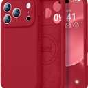 Vooii Magnetic for iPhone 17 Pro Max Case, Compatible with Magsafe (Premium Liquid Silicone) (Integrated Camera Control Button) Full Body Protective Anti-Scratch Microfiber Lining 6.9 inch, Red