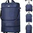 Hanke Suitcases with Wheels Expandable Foldable Luggage Bag Suitcase Collapsible Rolling Travel Bag Duffel Bag for Men Women Lightweight Suitcases without Telescoping Handle, Blue