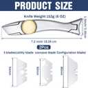 WILLBOND 2 Sets Navajas Roofing Heavy Duty Shark Vinyl Knife with Utility Knife Blades Replacement Roofing Tools Carpet Blade Cutter for Indoor Outdoor (Silver)