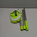 47.5" Car Wash Brush Mop Cleaning Tool with Long Handle Kit for Washing Detailing Cars Truck, SUV, RV, Trailer, Boat 2 in 1 Chenille Microfiber Sponge Duster Not Hurt Paint Scratch Free (Green)