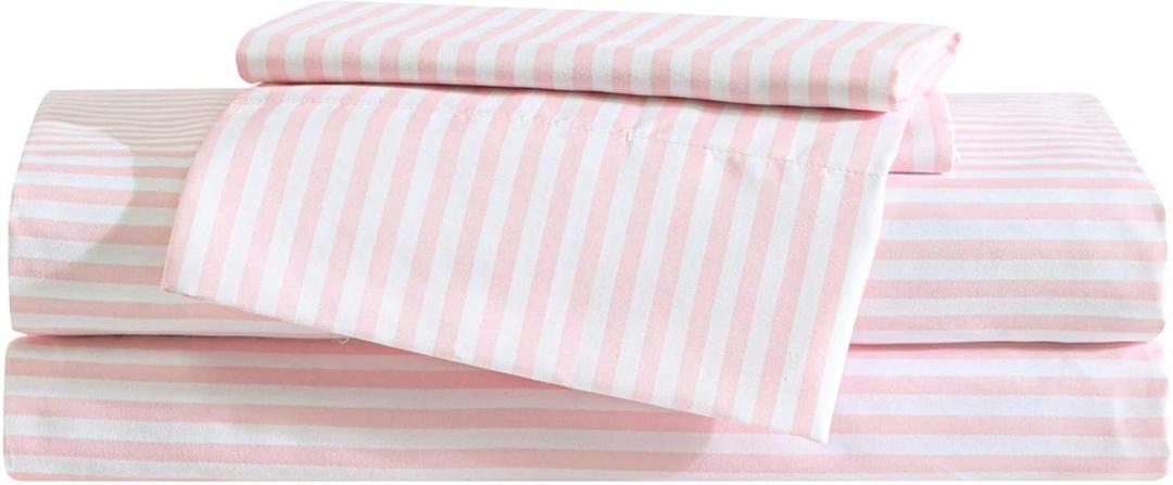 Eddie Bauer Kids - Queen Sheet Set, Ultra-Soft Microfiber Bedding with Fully Elastic Fitted Sheet, Kids Bed Set with Pillowcases, Easy Care Bedding (Little Stripe)