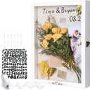 Yookeer 12 x 16 Valentine's Day Large Shadow Box Wedding Memorial Flower Display Case Picture Frame Large Keepsake Box Dried Bouquet Flower Decor DIY Kit Gift for Keepsakes Photo Memory Frame(White)