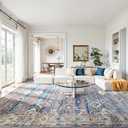 8x10ft Machine Washable Area Rug, 120 * 96" Large Ultra Soft Rugs with Non-Slip Backing & Durable Edge Binding, Vintage Fluffy Indoor Low-Pile Carpet for Living Room, Bedroom, Dinning, Kitchen