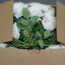 100 Pcs White Rose Artificial Flowers Bulk, Ivory Silk Fake Roses with Long Stem for Wedding Decoration, Bridal Bouquets, DIY Flower Wall, Party Table Centerpieces, Home Decor