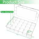 Gbivbe Large 24 Grids Plastic Organizer Box Adjustable Dividers,Clear Storage Box for Jewelry, Art DIY Crafts, Washi Tapes, Beads and Small Parts