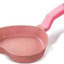 Tioncy Heart-shaped Pancake Pan, Nonstick Mini Frying Pan, Frying Griddle Shaper, Multi-functional Skillet with Granite Coating for Eggs, Pancakes, Grilled Cheese, Sausages and Burgers,(Pink)