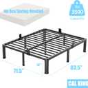 FUIOBYVV California King Bed Frame with Round Corner Edge Legs 14 inch High 3500 lbs Heavy Duty Metal Platform Bed Frame King Size No Box Spring Needed/Noise Free/Steel Slat Support/Non-Slip Black
