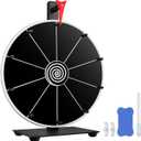 12 Inch 10 Slots Prize Wheel Tabletop or Wall Mount Fortune Spin with Dry Erase Marker and Eraser for Engaging Home Parties, Trade Show, Carnival Events (12'' Black)