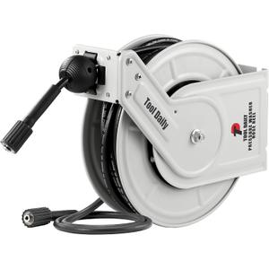 Tool Daily Retractable Pressure Washer Hose Reel, 1/4” x 60 FT