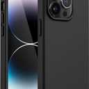 JETech Silicone Case for iPhone 14 Pro 6.1-Inch, Silky-Soft Touch Full-Body Protective Phone Case, Shockproof Cover with Microfiber Lining (Black)