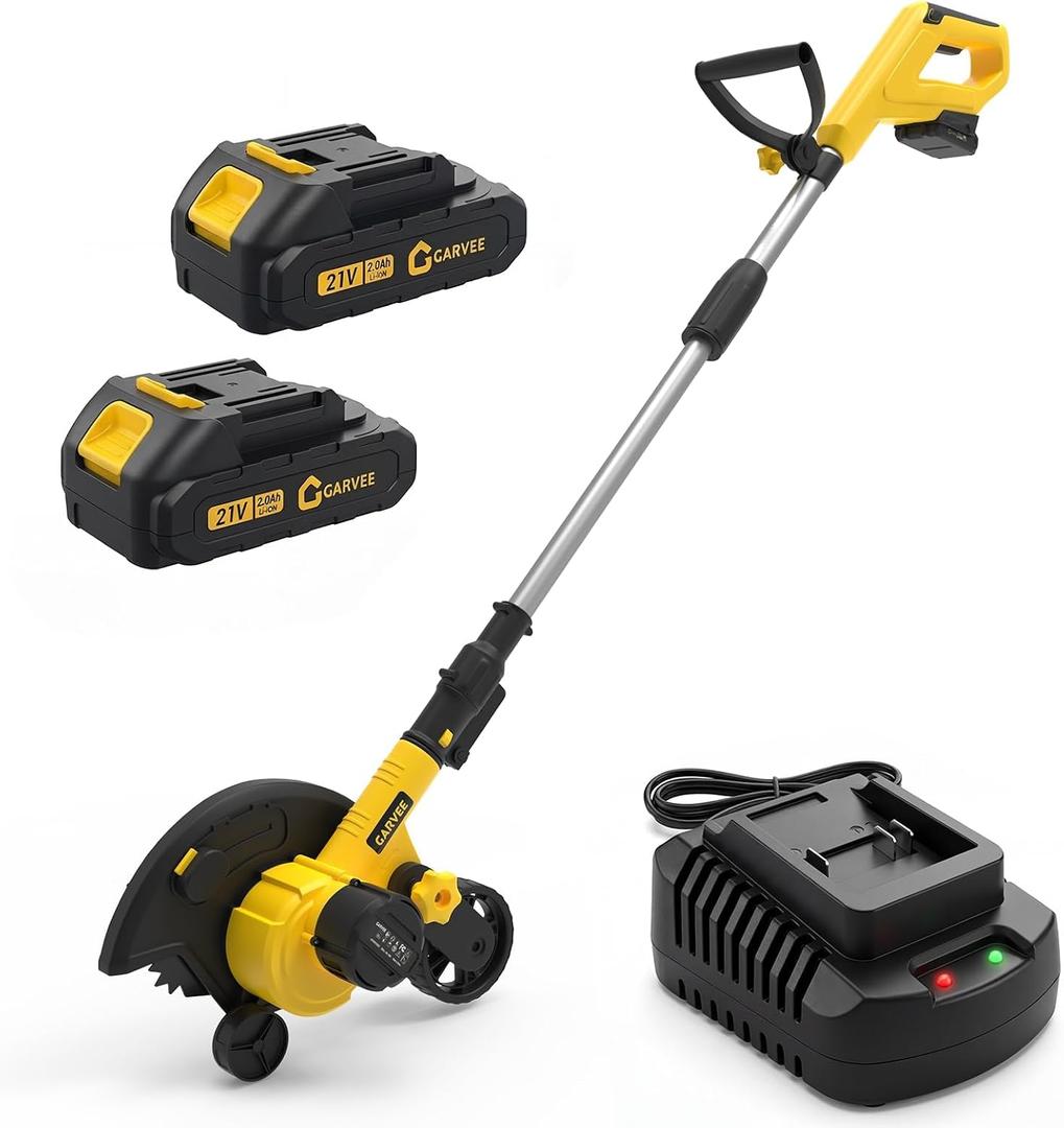 20V Cordless Lawn Edger with 4.0Ah Battery, 9-Inch Blade Edger Lawn Tool with Dual Wheels and 3 Depth Settings, Professional Lawn Trencher for Yard, Garden, Patio, Driveway and Sidewalk