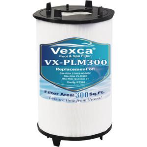 Vexca® Swimming Pool Filter Cartridge Compatible with sta-rite 27002-0300S Pool and Spa D.E. Filter, sta-rite PLM300 and System 2 Pool and Spa Cartridge Filter Modular Media, 300 Sq.Ft, 1 Pack