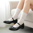 3Pairs Girly Scalloped Lettuce Ankle Sock, Ruffle Crew Socks Women, Lace Casual Cute Breathable Knit Lettuce Trim Frilly Socks ( No Size )