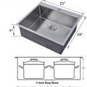 SHACO 25x18 Inch Drop In Kitchen Sink, 25 Inch Top Mount Stainless Steel Bar RV Laundry Utility Outdoor Sink, Brushed Nickel 16 Gauge Deep Small Kitchen Single Bowl