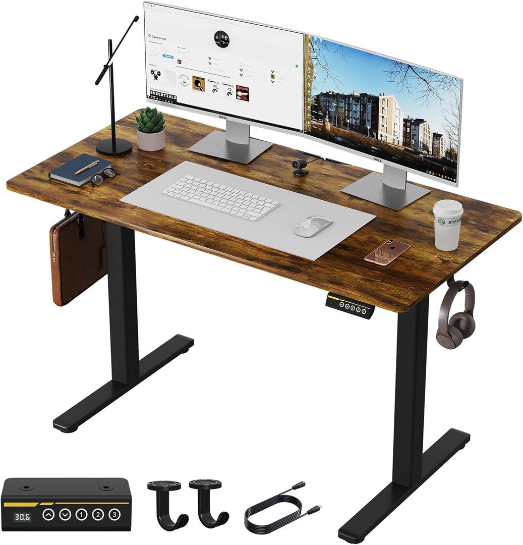 Electric Standing Desk 48"x24" Adjustable Height Stand Up Desk Ergonomic Sit Stand Desk for for Work Office Home Computer Desk Workstation (Rustic Brown C65, 48 * 24) Electric Standing Desk 48"x24" Adjustable Height Stand Up Desk Ergonomic Sit Stand Desk for for Work Office Home Computer Desk Workstation (Rustic Brown C65, 48 * 24)