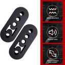 2 PCS 4 Holes Exhaust Rubber Hanger, Exhaust Pipe Support Bracket, Muffler Hanger Accessories, Universal for Most Cars (Black)