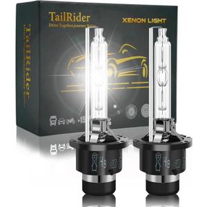 D2S HID Bulbs 6000K Cool White, 35W High/Low Beam D2S Bulb Replacement - Pack of 2 | 3200LM Super Bright HID Bulbs IP67 Waterproof, Night Driving Safety for City Commuters