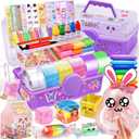 Golray Nano Tape Bubble Kit for Kids, 130+ DIY Squishy Maker Kit with Nanotape/Pigment/Clay/Glitter/Bead/Sticker/Tool/Insturuction, Boys Girls Birthday Gifts Toys for 6 7 8 9 10 11 12 Years Old