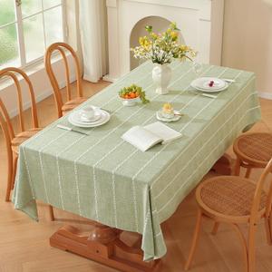 Zobesta Sage Green Table Cloth 60 x 84 Inch, Green Cotton Tablecloth for Rectangle Tables, Heavy Weight Washable Farmhouse Soft Boho Tablecloth for Party, Holiday, Picnic, Dining, Outdoor, Fall