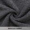 Laolitou Set of 2 Boucle Pillow Covers 18x18 Inch with Faux Leather Accents Pillow Cases Cosy Soft Couch Cushion Covers for Sofa Couch Bed Chair Bedroom Living Room Home Decor, Charcoal Black