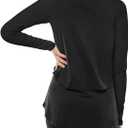 Tankaneo Womens Maternity Nursing Tops Long Sleeve Double Layer Breastfeeding Shirts Pregnancy Clothes (Black)