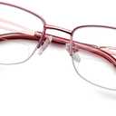 LianSan Metal Bifocal Reading Glasses for Women,Stylish Half Rim Zero Top Blue Light Blocking Computer Reader, +1.50x