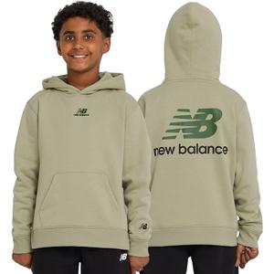 New Balance Boys Hoodie – Premium Comfy Cotton Blended Fleece Classic Pullover Sweatshirt for Kids, XL 18-20 Light Green